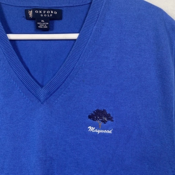OXFORD Golf Maywood Edition Royal Blue Shirt Sweater Vest Pre-Owned Men’s XL - Picture 4 of 8